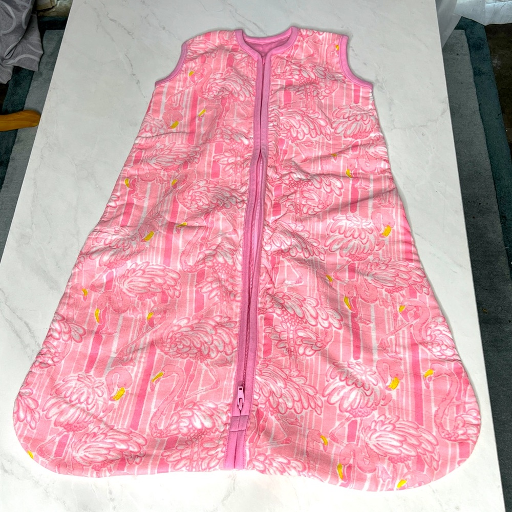 Lilly Pulitzer zipper sleep sack flamingo pottery barn kids Medium